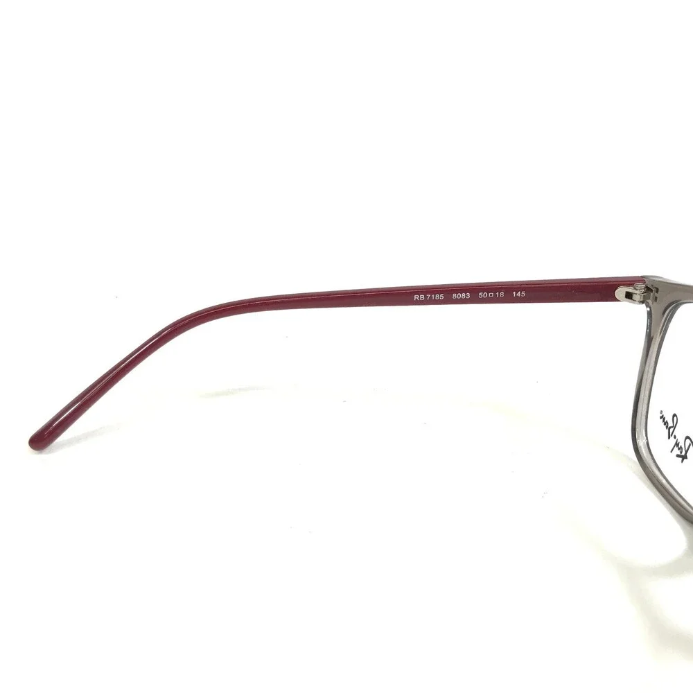 Ray-Ban Eyeglasses Frames RB7185 8083 Clear Gray Red Square Full Rim 50-18-145